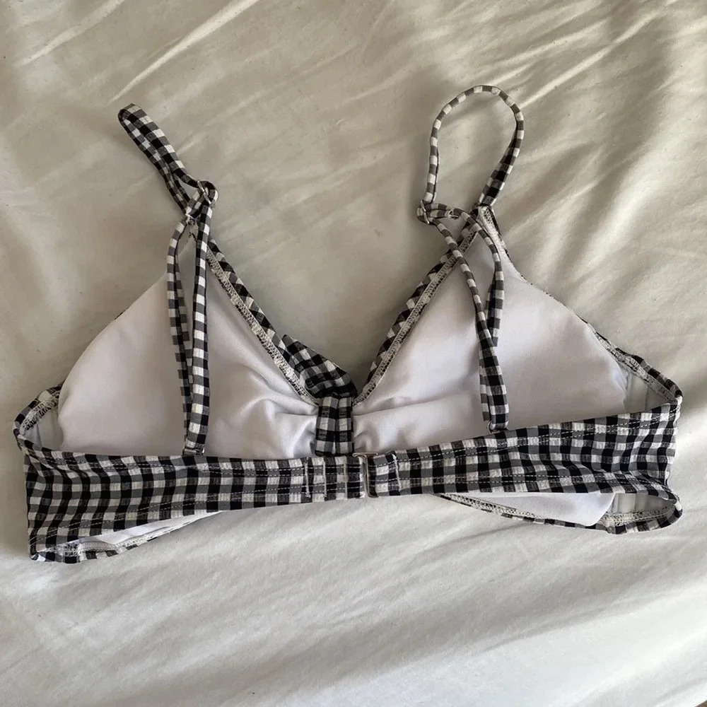 Xhilaration black checkered bikini top medium - Picture 6 of 7